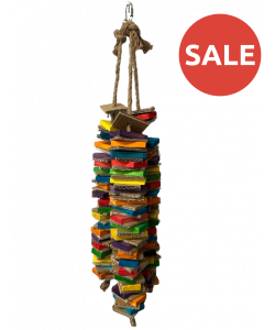 Parrot-Supplies Stacks Of Shredding Trio Large Card & Wood Parrot Toy